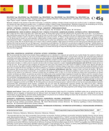 Melatonin Sleep Adult 180 Vegan Micro-Tablets (6 Months) Fast and Restorative Sleep 1mg of Melatonin per Daily Dose No Undesirable Additives - Buy Online on GoSupps.com