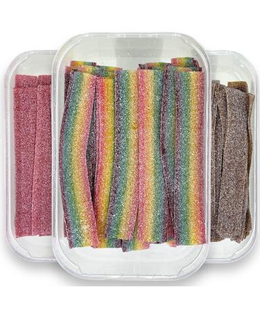 Mijoma Acid Fruit Rubber Strip Set - Vegan Halal Natural Dyes - Strawberry Kola Tutti Frutti - Delicious Sour Candy for Every Occasion - 900g - Buy Online on GoSupps.com