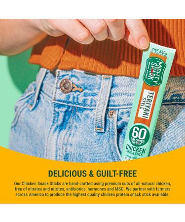 Mighty Spark Chicken Snack Sticks - Teriyaki - 5g of Protein No Hormones Added Gluten Free Soy Free Meat Sticks - High Protein Keto Snacks Weight Watchers Approved Snacks - 48 Count - Buy Online on GoSupps.com