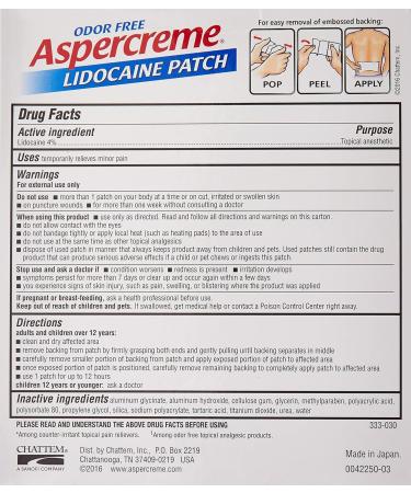 Aspercreme Max Strength Lidocaine Patch 5 Count - 3.94 x 5.5-Inch - Buy Online on GoSupps.com