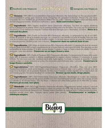 Biojoy BIODandelion leaves 250 g dried and cut ideal for tea or infusion Taraxacum officinale - Buy Online on GoSupps.com