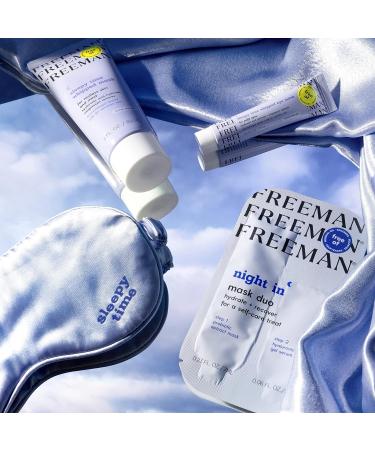FREEMAN Sleepy Time Facial Mask Kit - 4 Piece Set with Eye Mask & Overnight Moisturizer for Tired Eyes & Skin | Includes Satin Sleep Mask | Ideal for Sleep Routine and Skin Care - Buy Online on GoSupps.com