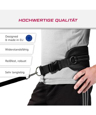 LASALINE Canicross Belt | Dog Leash & Dogtrekking Belly Belt in Black & Blue | Comfortable & Durable for International Shipping - Buy Online on GoSupps.com