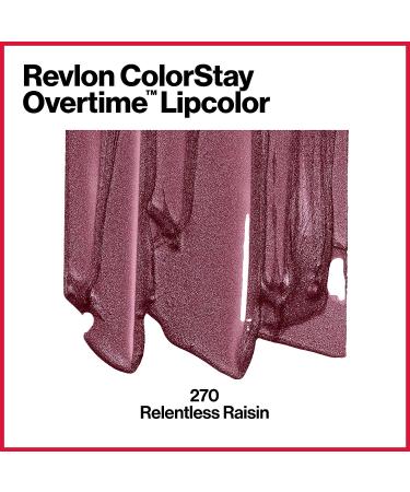 Revlon ColorStay Overtime Lipcolor in Relentless Raisin | Dual Ended Liquid Lipstick and Clear Lip Gloss with Vitamin E | Plum/Berry Shade | Longwear Formula | 0.07 oz - Buy Online on GoSupps.com