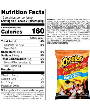 Crunchy Flamin Hot Party Size Bag 15 Oz - Buy Online on GoSupps.com