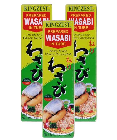Pack of 3 KINGZEST Wasabi Paste in Tube 3x 43 g Horseradish Paste