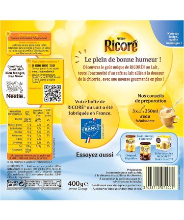 Nestl Nestle Ricore au Lait Bonjour Instant Coffee with Milk and Chicory Extracts 400g - Buy Online on GoSupps.com