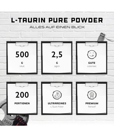 Taurin Powder 500g - Pure Vegan Amino Acid - Optimal Solubility - Additive-Free - Premium Quality - German Elite Nutrition - Buy Online on GoSupps.com
