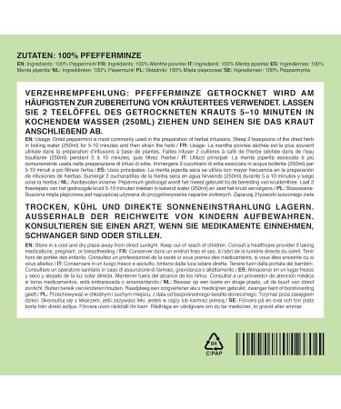  IDDA Herbal IDDA Herbal Peppermint Herbal Tea 250g Dried and Cut Mint Loose Tea Mentha Piperita - Buy Online on GoSupps.com