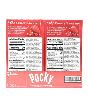 Pocky Crunchy Strawberry Cream Chocolate Biscuit Sticks (10 Pack) - Buy Online on GoSupps.com