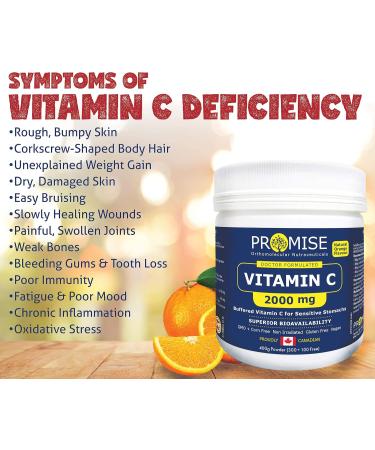 Promise Buffered Vitamin C Powder Orange Flavor-2000mg 400g 80 Day Supply Easy On The Stomach Made in Canada - Buy Online on GoSupps.com