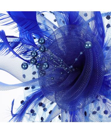 Lurrose Flower Hair Accessories Fascinators Hat for Women Fascinators hair clip Tea Party Headband Hair Clips for Women Wedding Cocktail Party Blue Ladies Hats One Size Blue - Buy Online on GoSupps.com