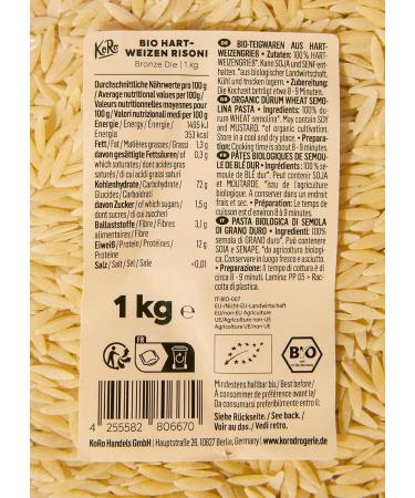  KoRo KoRo - Wheat risoni 12 x 1 kg - Alternative to rice and classic pasta - 100% durum wheat semolina - Source of fiber and protein - Buy Online on GoSupps.com