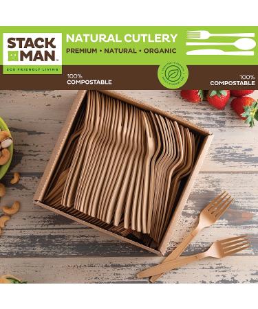 125-Pack 7 Inch Compostable Paper Plates | Eco-Friendly Bagasse Fibers | Biodegradable Brown Plate by Stack Man - Buy Online on GoSupps.com