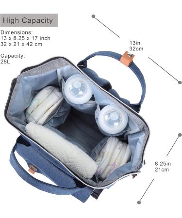 NEOtech Care Diaper Bag Backpack - Multifunctional Baby Bag for Boys & Girls | Wide Opening & Organized Pockets - Black Gray Blue - Buy Online on GoSupps.com