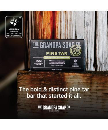 Pine Tar Bar Soap by The Grandpa Soap Company | Original Wonder Soap | 8-Pack 4.25 Oz Bars | Cleanser, Deodorizer & Moisturizer - Buy Online on GoSupps.com
