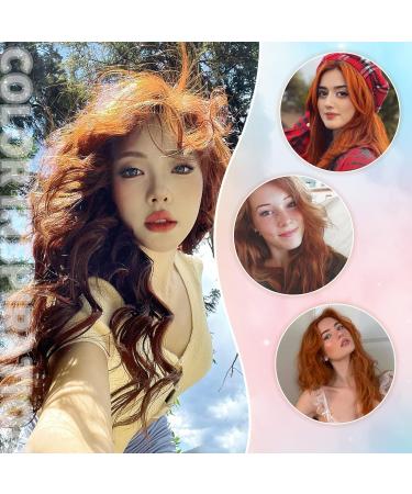Faelbaty Long Curls Orange Pony Wig - Ombre Brown to Orange for Women | Natural Curly Wig for Party & Cosplay - Buy Online on GoSupps.com