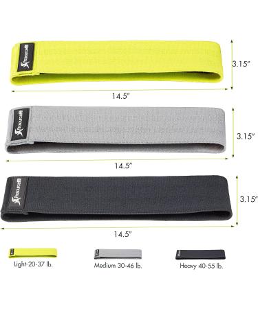ProsourceFit Fabric Loop Resistance Bands Set | Anti-Slip Mini Workout Bands for Toning Legs Glutes & Booty - Black Grey Green | International Shipping Available - Buy Online on GoSupps.com