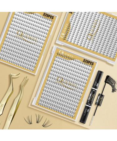 Individual Eyelashes 320 Pack | 20D 0.07 C Curl Mix 12-18mm | Reusable DIY Cluster Lashes for Stunning Eye Makeup - Buy Online on GoSupps.com