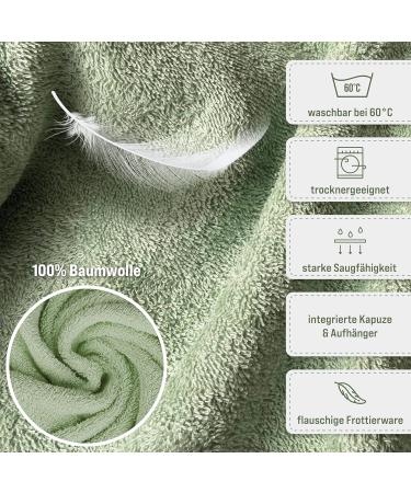Personalized My Stitchery Badeponcho for Kids - Embroidered Hooded Towel in Dark Green | Oeko-Tex Standard 100 Cotton - Buy Online on GoSupps.com
