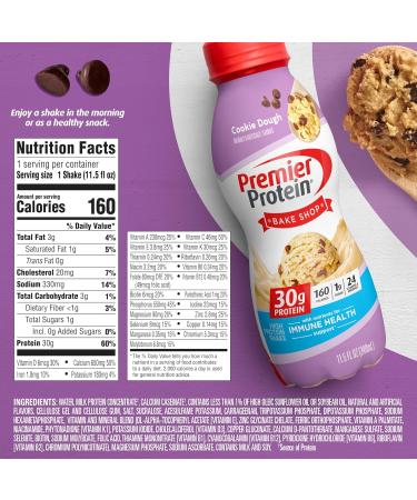 Buy Premier Protein Shake Cookie Dough - 30g Protein Low Sugar (12 Pack) | Healthy Meal Replacement - Buy Online on GoSupps.com