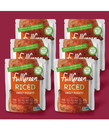 NEW: Fullgreen Sweet Potato Rice delicious sweet potato low carb rice alternative all non-gmo vegetables - case of 6x pouches (7.05oz/pouch) exclusive take home case - made in the USA