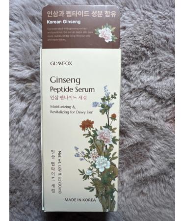 GLAMrOX Ginseng Peptide Serum Moisturizing & Revitalizing for Dewy Skin 1.69 fl oz (50ml)