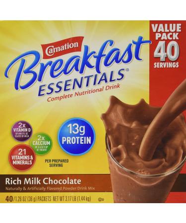 Carnation Breakfast Essentials 40-1.26oz Packets - Rich Milk Chocolate