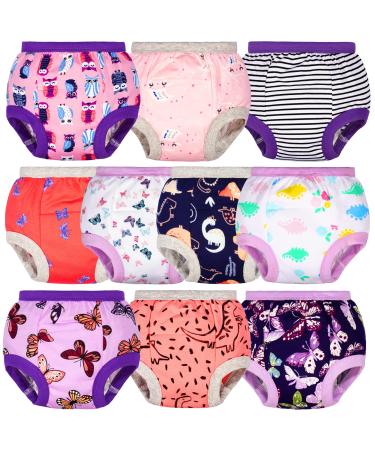 BIG ELEPHANT Baby Potty Training Pants Underwear for Girl's - 100% Cotton, 5T Colorful Flowers 5T (10 Count)