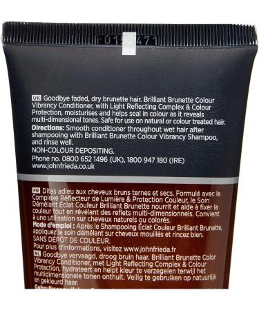 John Frieda Brilliant Brunette Colour Vibrancy Conditioner 250ml - Hydrating Brown Hair Care - Buy Online on GoSupps.com