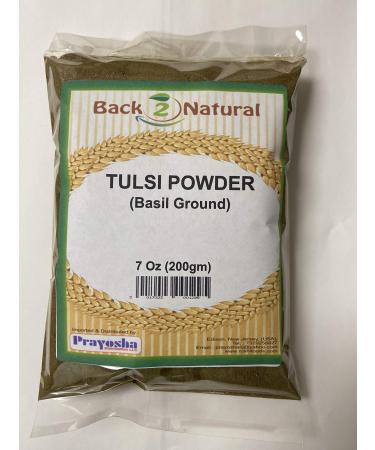 Back2Natural (B2N) Brand Basil (Tulsi) Powder (7 OZ) 200 GRM | Tulsi Powder Holy Basil Powder | Kosher and Non - Irradiated