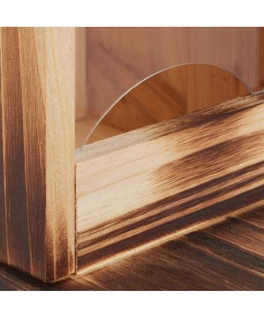 Relaxdays Squirrel Feeder House Feeding Station Box Standing Wooden HWD: 17.5 x 12 x 25 cm Flamed - Buy Online on GoSupps.com