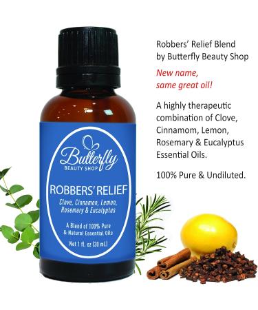 Robbers Relief 30mL - Compare to Thieves by Young Living | 5 Essential Oils Blend: Clove Cinnamon Lemon Rosemary Eucalyptus for Wellness - Buy Online on GoSupps.com