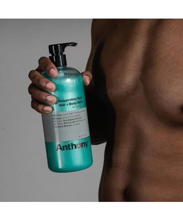 Anthony Invigorating Rush 2-In-1 Body Wash & Shampoo 32 Fl Oz - Pine Wood Scent with Eucalyptus Extract - Canadian Balsam & Birch Leaf - Pack of 1 - Buy Online on GoSupps.com