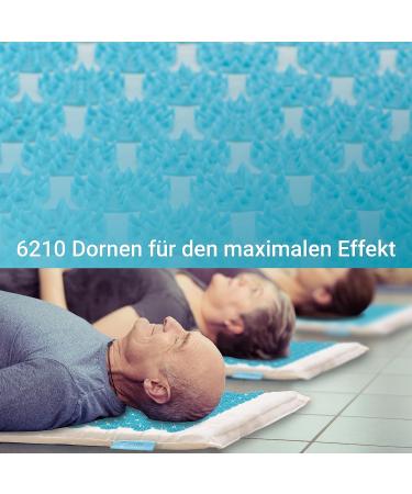 FITLEAP Akupressurmatte Set with Pillow - Massage Mat for Relaxation Muscle Stimulation & Pain Relief - Standard Turquoise - Buy Online on GoSupps.com