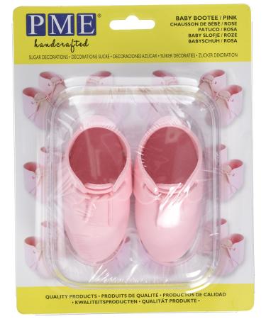 PME Handcrafted Sugar Decorations Pink Baby Booties (Set of 2) - Buy Online on GoSupps.com