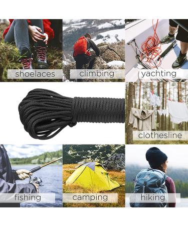 TECEUM Paracord 550 lb - 100 ft Black - Tactical Parachute Cord Type III for Crafting, Camping & Survival - 40 Colors - Strong Military Grade Rope - Buy Online on GoSupps.com