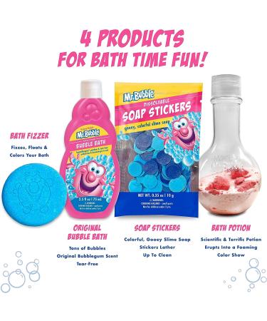 Mr. Bubble Kids Ultimate Bath Time Fun Pack - Bubble Bath, Bath Fizzer, Soap Stickers, Bath Potion - 2 Pack - Buy Online on GoSupps.com