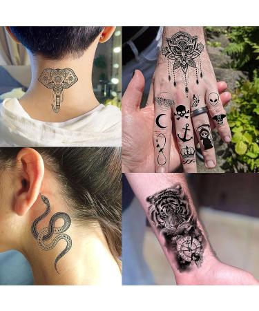 67 Sheets Realistic Black Flower Temporary Tattoos for Women - Waterproof 3D Rose, Peony, and Floral Designs | Long-Lasting Fake Tattoos for Arm, Thigh, Adults - Buy Online on GoSupps.com