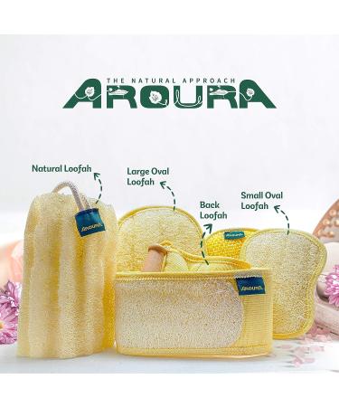 100% Natural Egyptian Back Loofah with Wooden Handle - Eco-Friendly & Non-Toxic - 4 X 31 - Buy Online on GoSupps.com