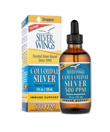 Natural Path Silver Wings Colloidal Silver Extra Strength 500 PPM 4 fl oz (120 ml)