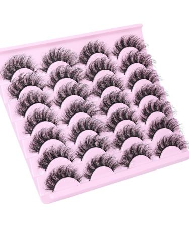 JIMIRE Russian Strip Eyelashes Cat Eye Volume Eyelashes Natural Look Like Eyelash Extensions Fluffy 16MM Thick Faux Mink Lashes 14 Pairs Pack Volume Cat Eye - Buy Online on GoSupps.com