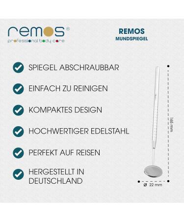 Buy REMOS Stainless Steel Mouth Mirror (1x) - Non-Magnifying Dental Tool for Professionals | Fast International Shipping - Buy Online on GoSupps.com