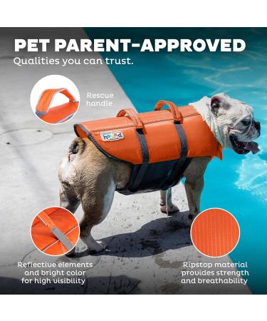Kyjen Outward Hound Ripstop Quick Release Life Jacket for Dogs - Adjustable Size S Orange | International Shipping Available - Buy Online on GoSupps.com