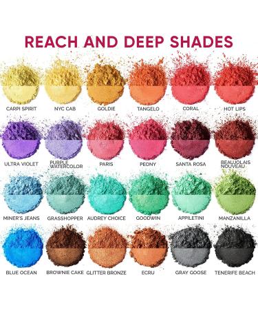 24 Color Set of Cosmetic Grade Mica Powder for Soap Making, Lip Gloss, Candle Making, Resin Art, and More - Organic Coloring Pigment for Epoxy, Body Butter, Bath Bomb - 24*0.15 Oz Bags - Buy Online on GoSupps.com