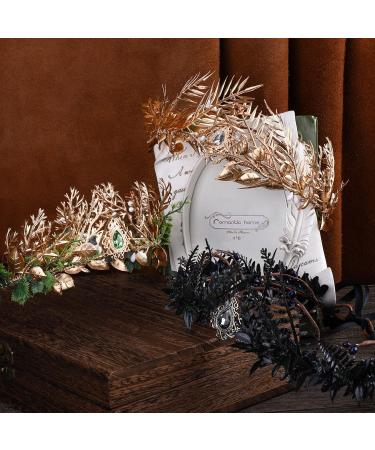 MOSTORY Handmade Black Crown for Men Gothic Tiara Headband King s Fairy Headpiece Royal Prince Dark Crown for Drama Cosplay Mardi Gras Carnival Wedding Medieval Costume Hair Accessory - Buy Online on GoSupps.com