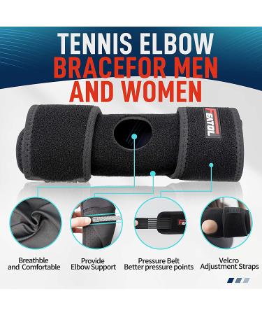 FEATOL Elbow Brace for Tendonitis & Tennis Elbow - Men & Women Golfers Brace with Spring Stabilizer - Compression Sleeve & Support for Pain Relief - Ulnar Nerve Entrapment, Epicondylitis - Sports Recovery - Buy Online on GoSupps.com