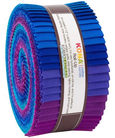 Robert Kaufman Kona Cotton Solids Peacock Roll Up 2.5" Precut Cotton Fabric Quilting Strips Jelly Roll Assortment RU-770-40 - Buy Online on GoSupps.com