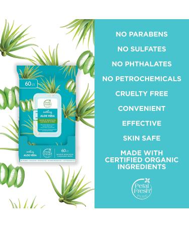Petal Fresh Aloe Vera Makeup Removing Towelettes - Vegan & Cruelty Free (60 count) - Buy Online on GoSupps.com