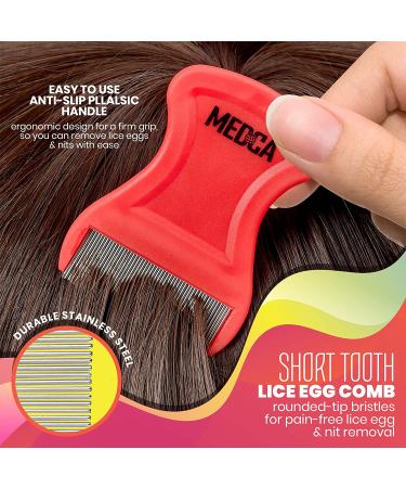 Premium 5 Piece Lice Kit - Nit Removal Set with Fine Tooth Comb and Magnifier - Removes Lice and Eggs, Comfortable Rounded Tips - Full Treatment Louse Comb Set - Buy Online on GoSupps.com